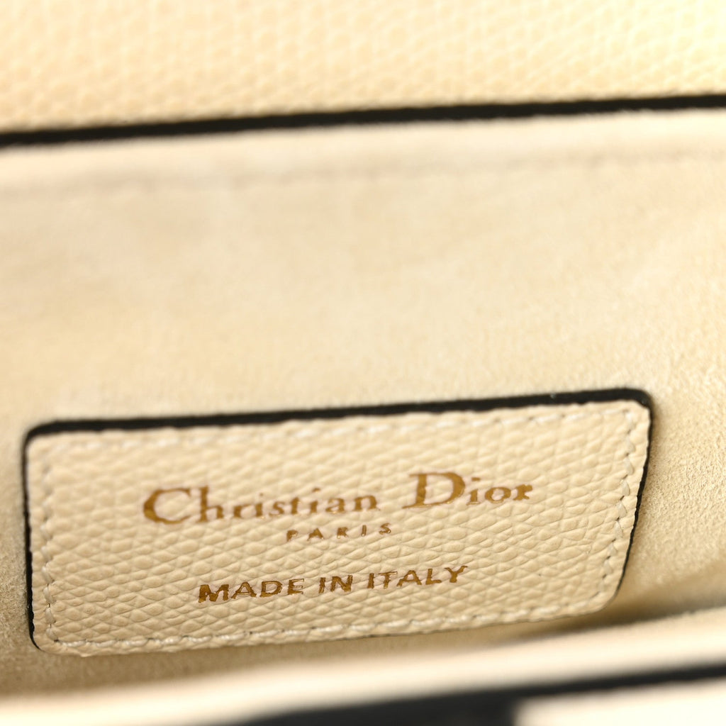 Christian Dior Grained Calfskin Mini Saddle Bag White