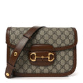 Gucci GG Supreme Monogram Horsebit 1955 Shoulder Bag Beige Brown Sugar