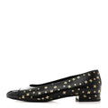 Lambskin Patent Calfskin Printed CC Cap Toe Ballerina Flats 38.5 Black Gold