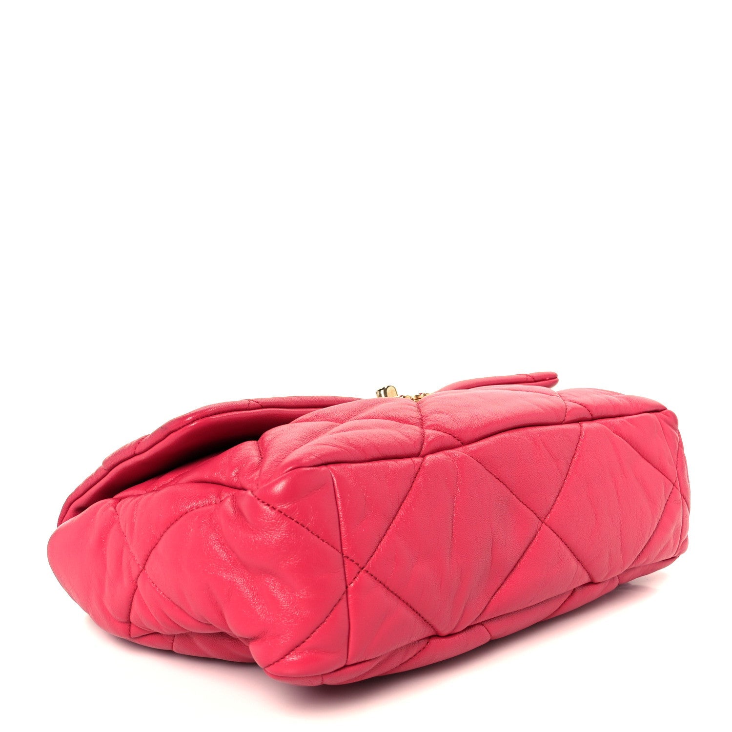 Chanel Goatskin Quilted Large Chanel 19 Flap Dark Pink