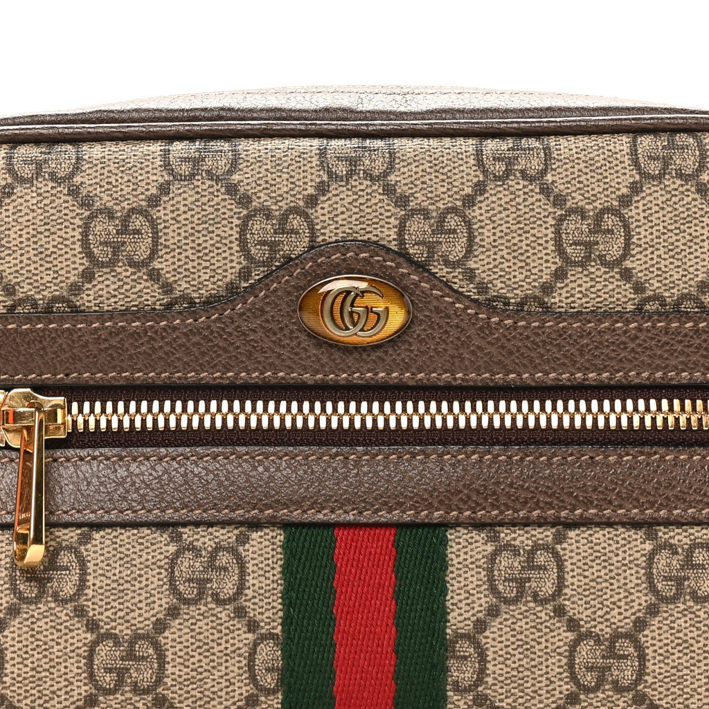 Gucci GG Supreme Monogram Web Small Ophidia Belt Bag 85 34 Dark Brown