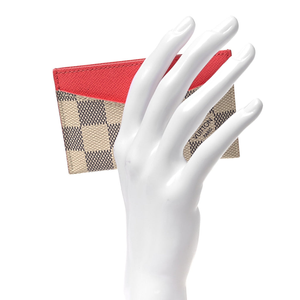 Louis Vuitton Damier Azur Daily Card Holder Rose Papaye