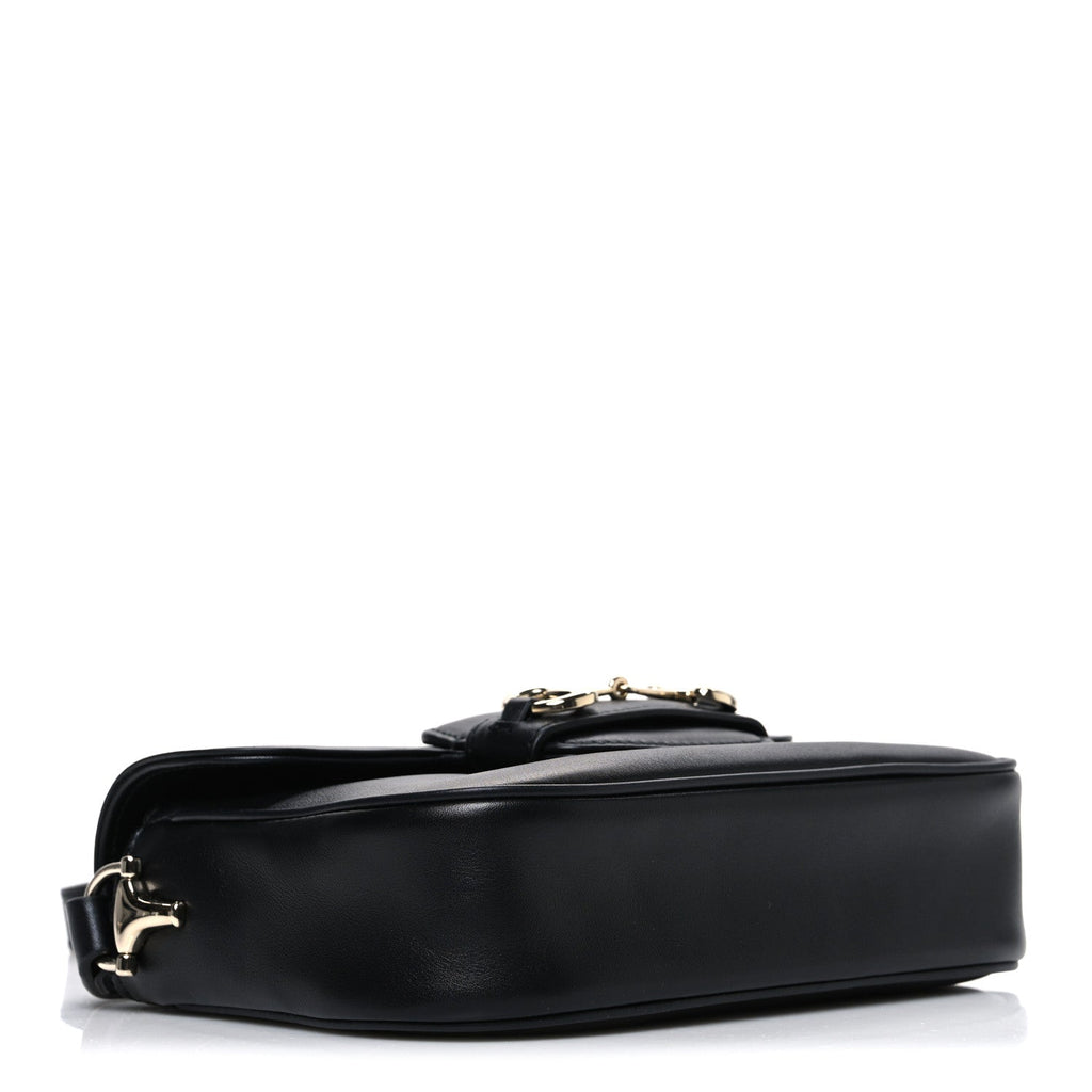 Gucci Arabella Calfskin Horsebit 1955 Shoulder Bag  Black