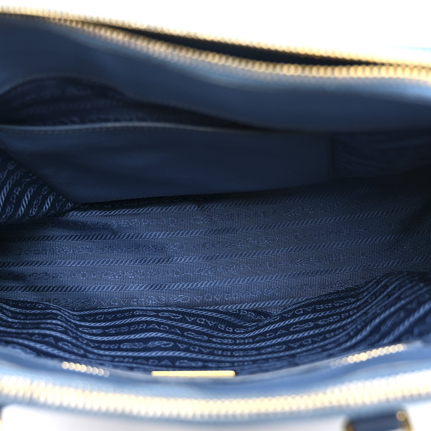 Prada Saffiano Small Galleria Double Zip Tote Cobalto