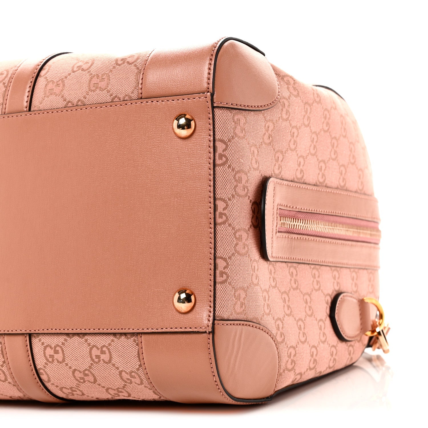 Gucci Monogram Azalea Calfskin Small Retro Interlocking G Duffle Bag Cloche Rose Pink