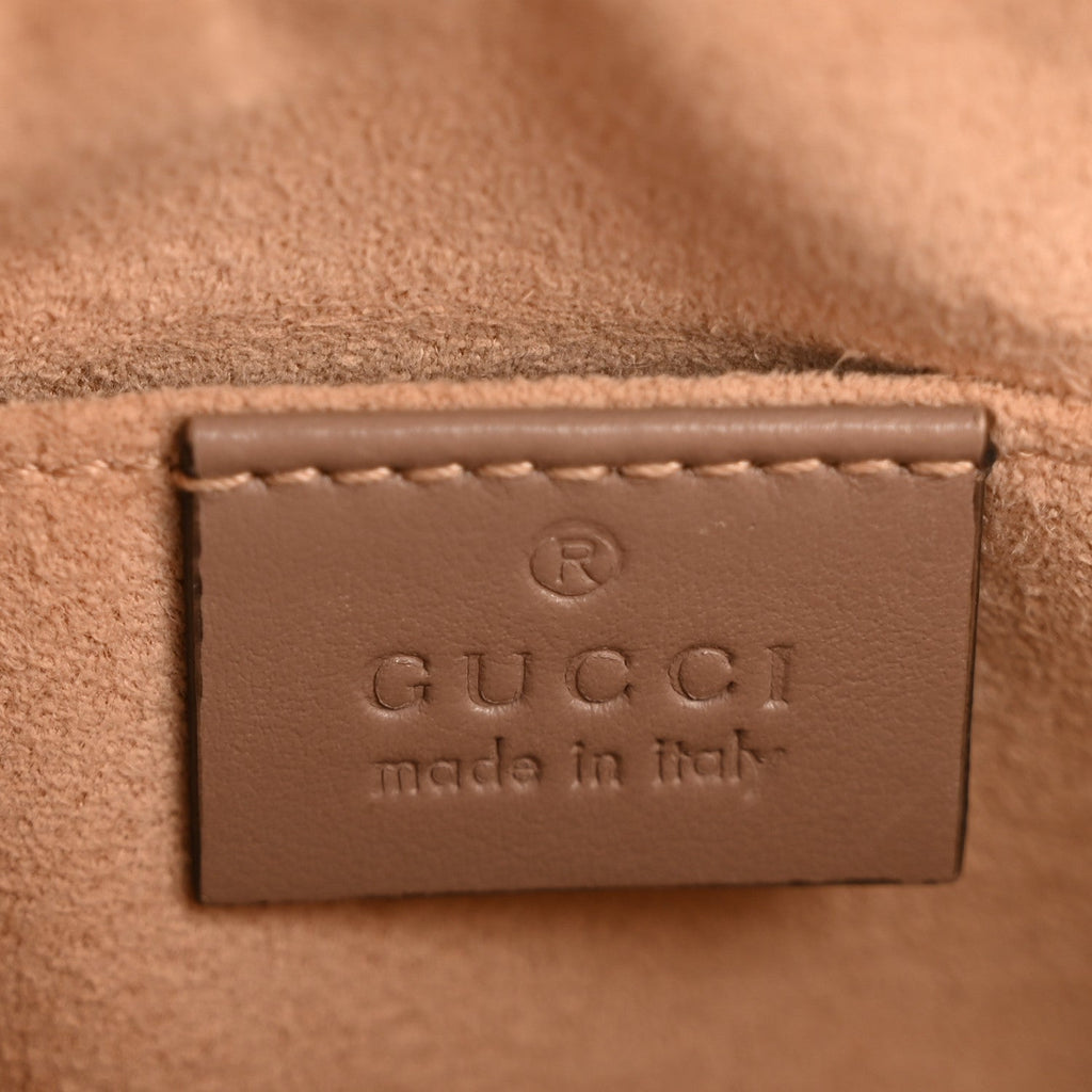 Gucci Calfskin Matelasse Mini GG Marmont Chain Shoulder Bag Porcelain Rose