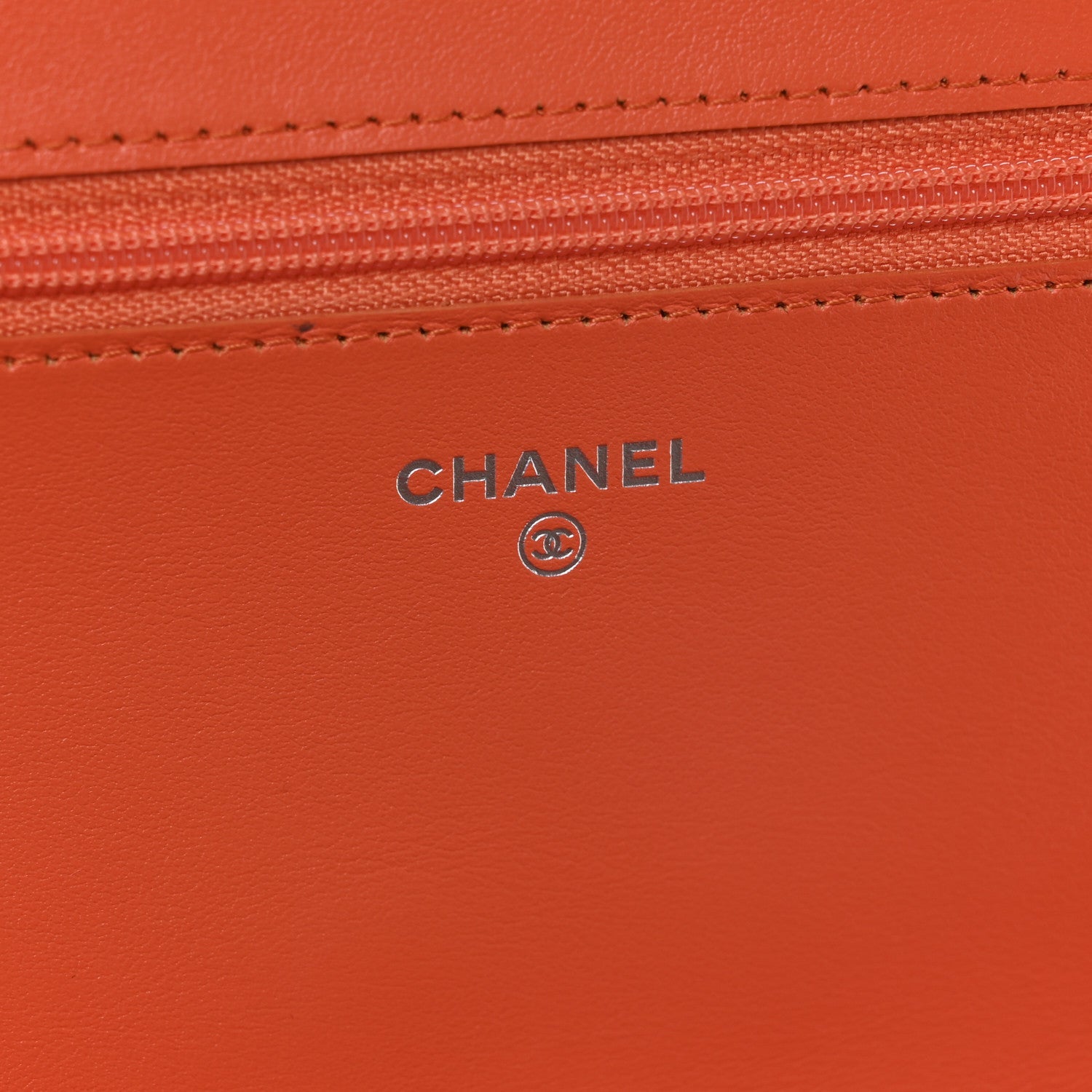 Chanel Caviar Quilted Boy Wallet On Chain WOC Orange