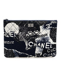 Jersey Quilted Graffiti Large Reissue Cosmetic Case Black White