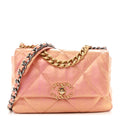 Chanel Iridescent Calfskin Quilted Medium Chanel 19 Flap Pink