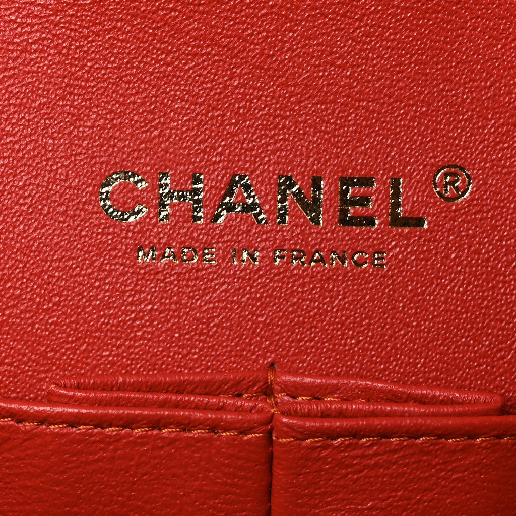 Chanel Caviar Quilted Medium Double Flap Light Red