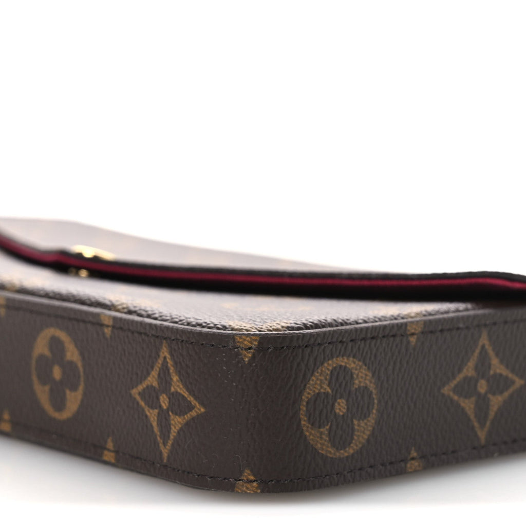 Louis Vuitton Monogram Pochette Felicie Chain Wallet Fuchsia