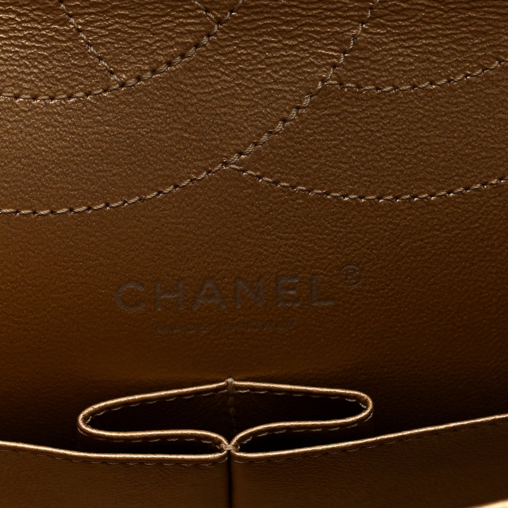 Chanel Metallic Aged Calfskin Quilted 2.55 Reissue 227 Flap Pale Gold