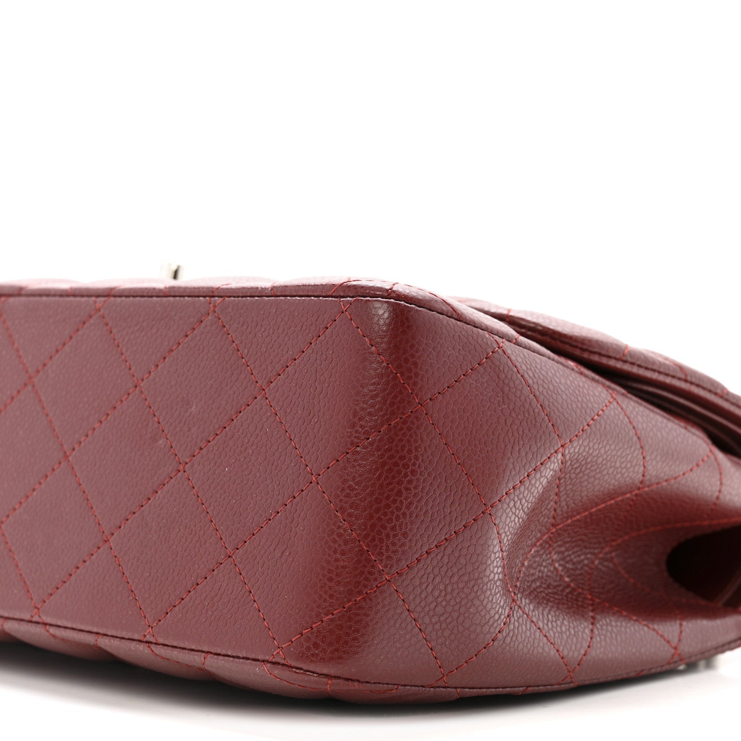 Chanel Caviar Quilted Jumbo Double Flap Dark Red