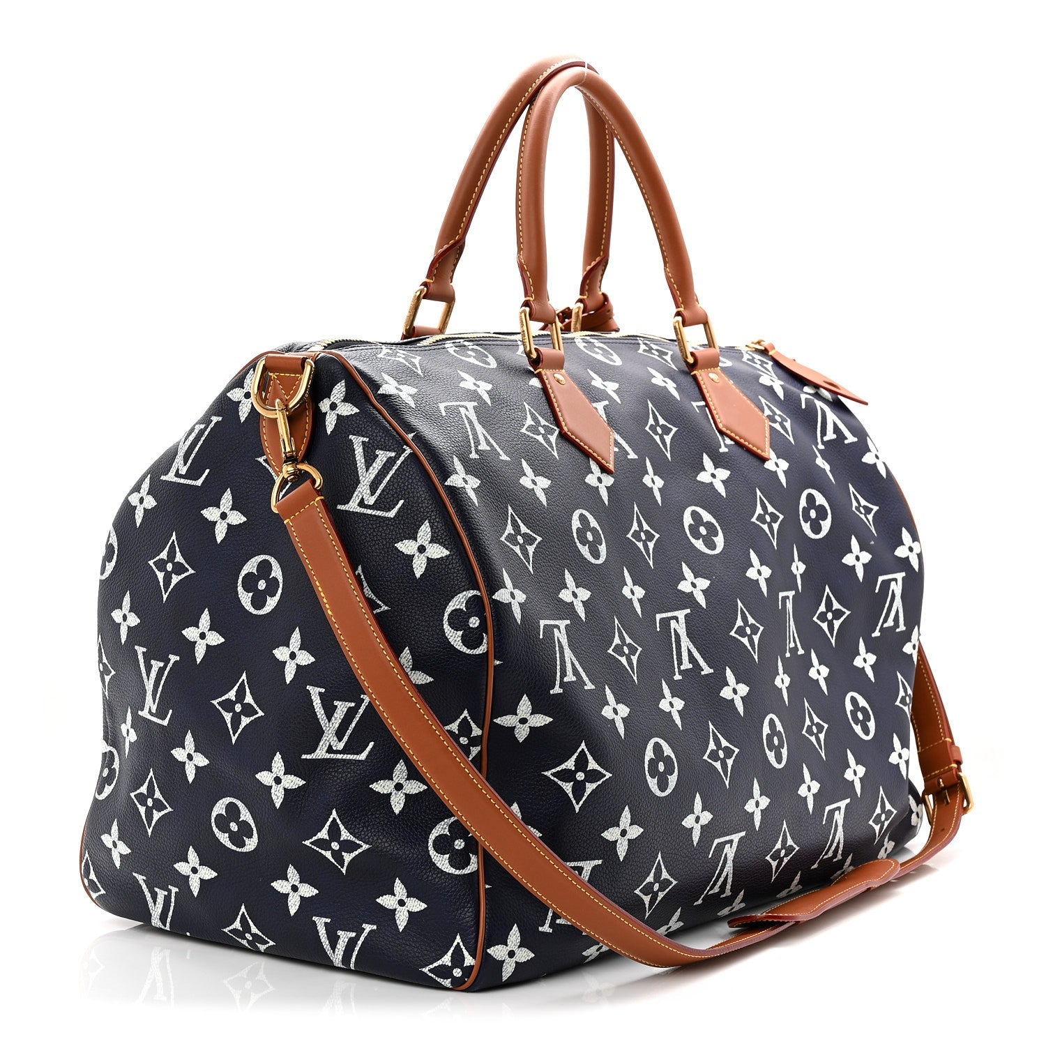 Louis Vuitton Calfskin Monogram Speedy P9 Bandouliere 50 Indigo