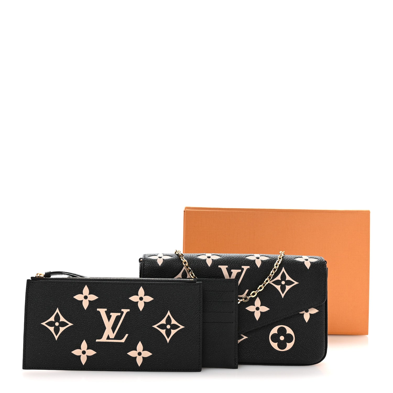Louis Vuitton Empreinte Monogram Giant Felicie Pochette Black Beige