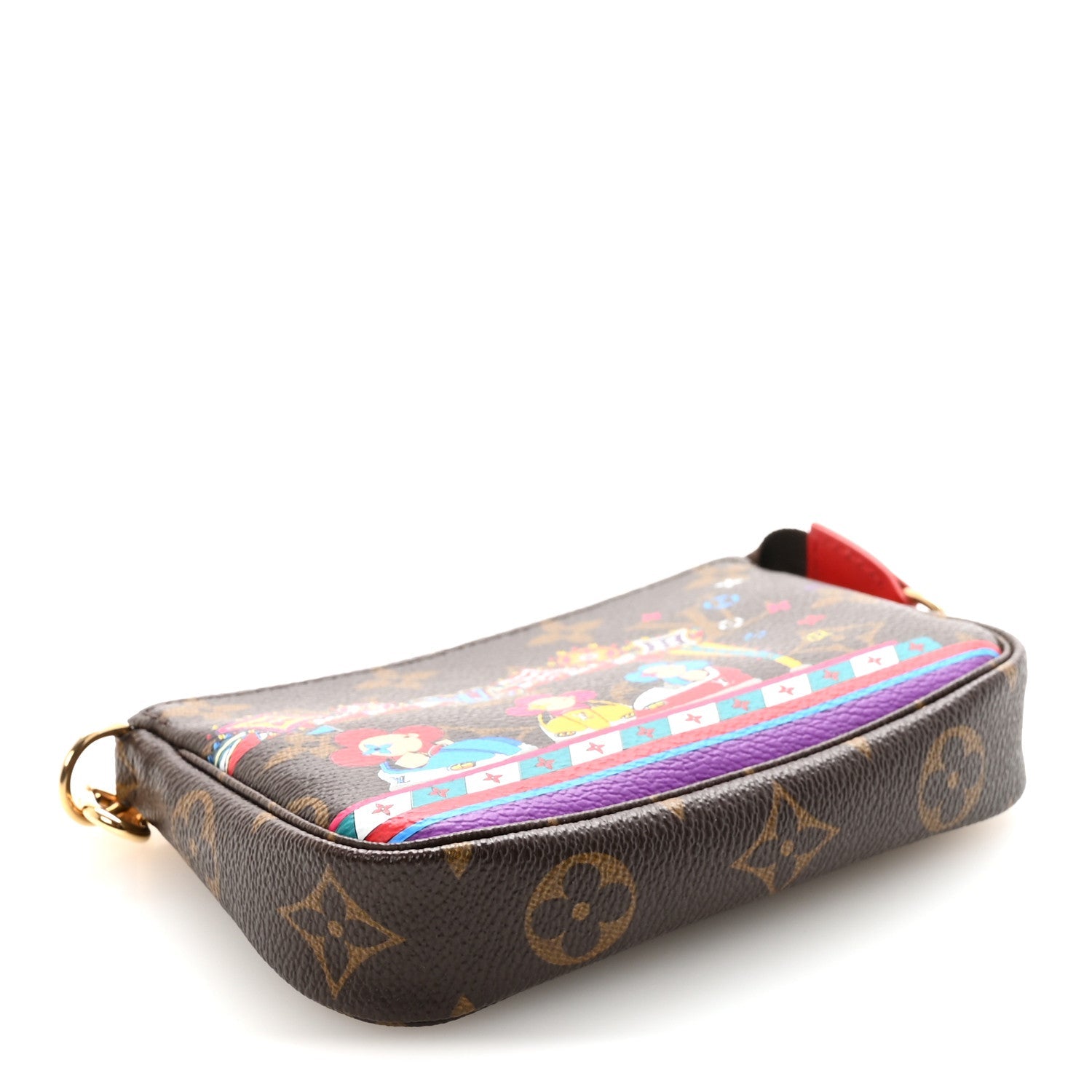 Louis Vuitton Monogram 2020 Christmas Animation Bumper Cars Mini Pochette Accessories Coquelicot