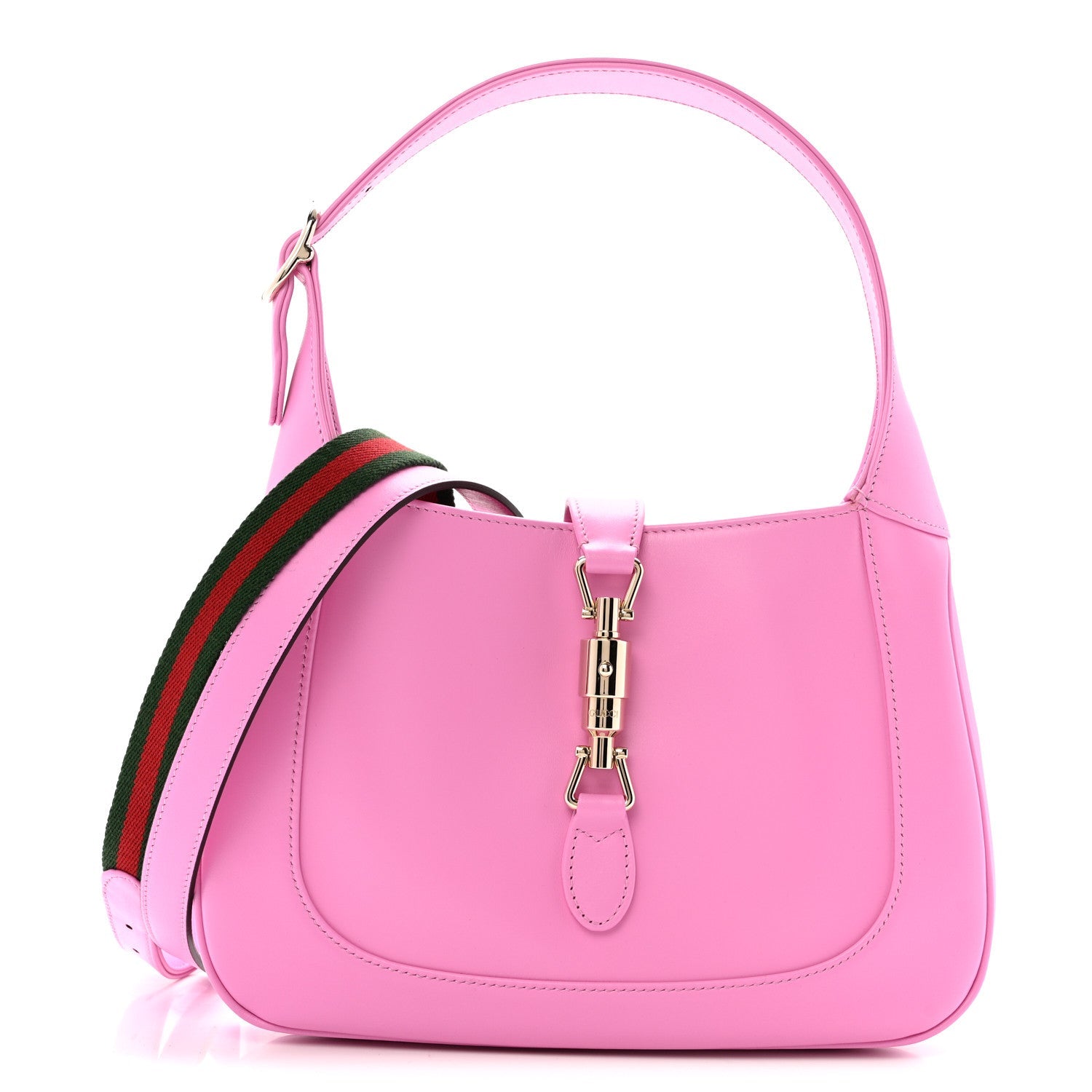 Gucci Ancora Calfskin Web Medium Jackie 1961 Hobo Pink