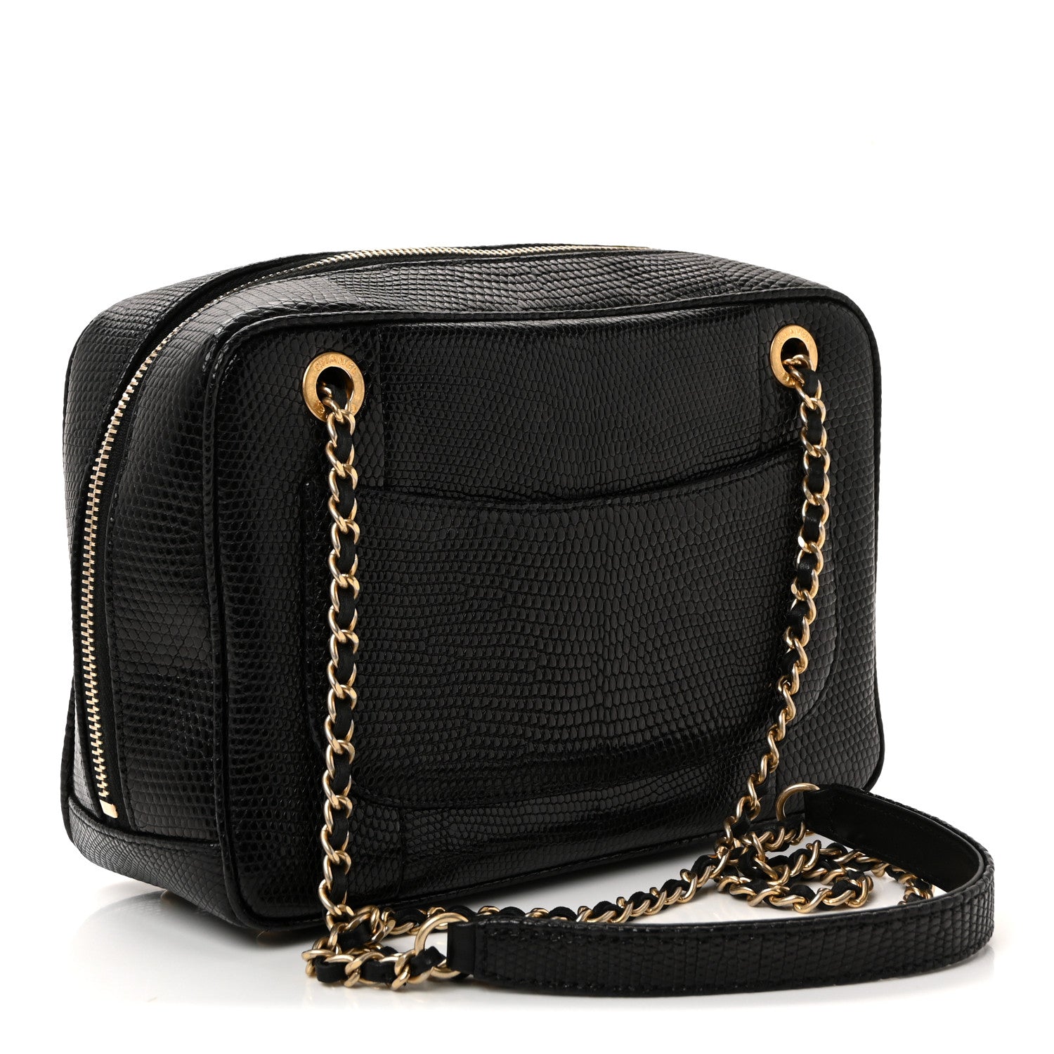 Chanel Lizard Coco Vintage Camera Case Black
