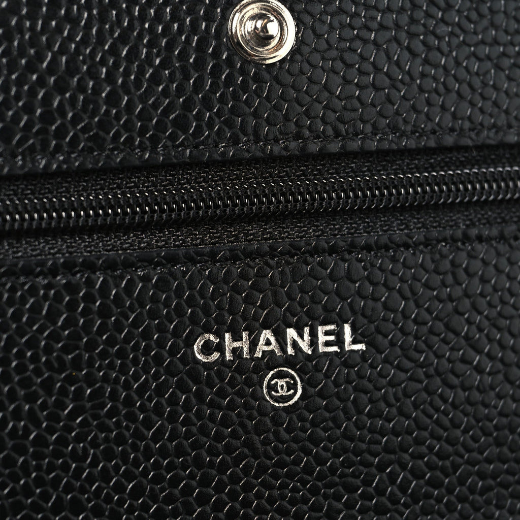 Chanel Caviar Quilted Wallet on Chain WOC Black