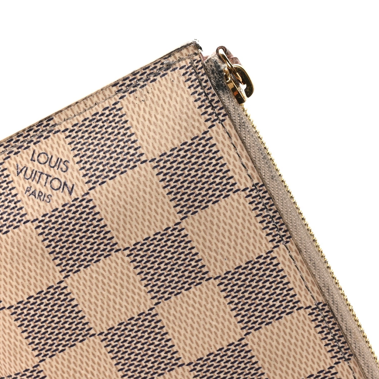 Louis Vuitton Damier Azur Pochette Felicie Chain Wallet Rose Ballerine