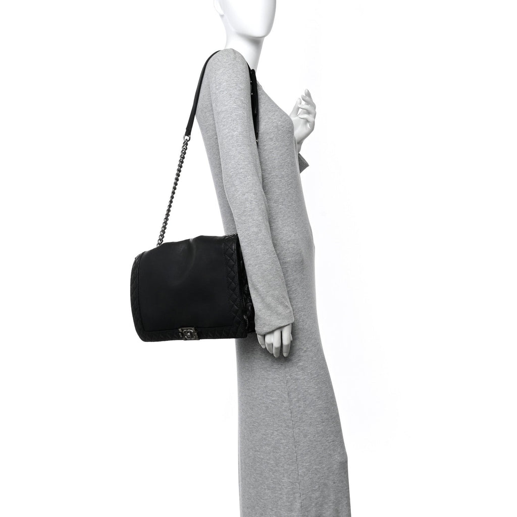 Chanel Calfskin Large Boy Reverso Flap Black