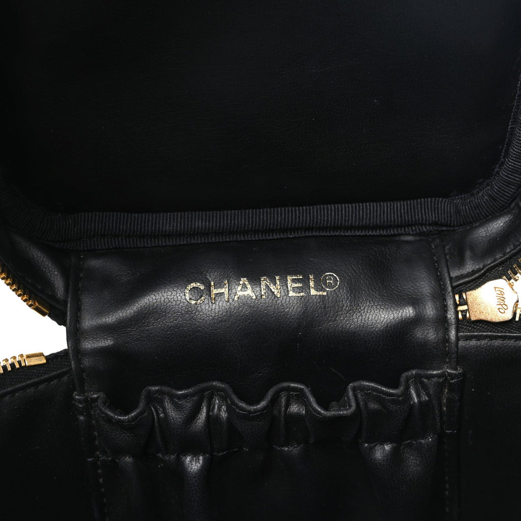 Chanel Caviar Vanity Cosmetic Case Black