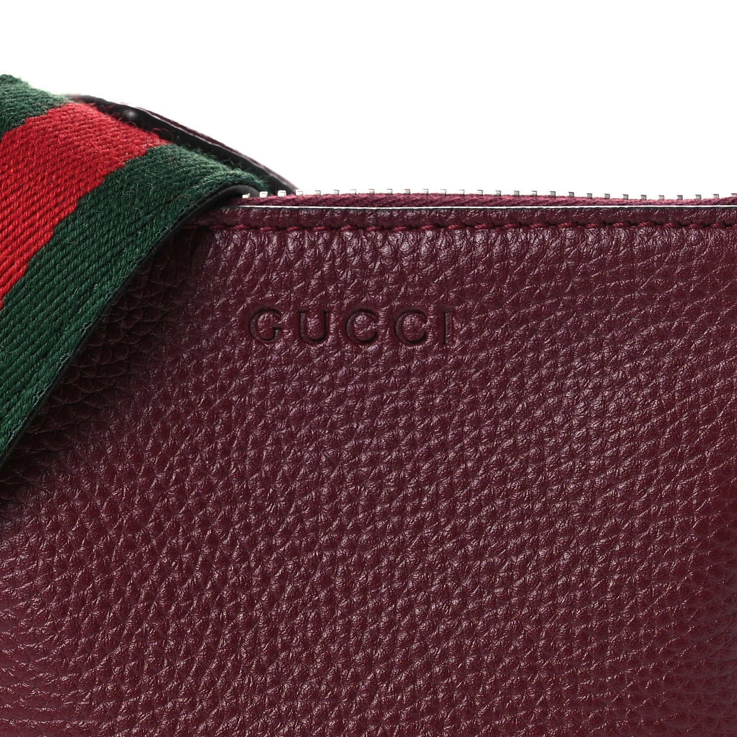 Gucci Pebbled Calfskin Mini B Shoulder Bag Red