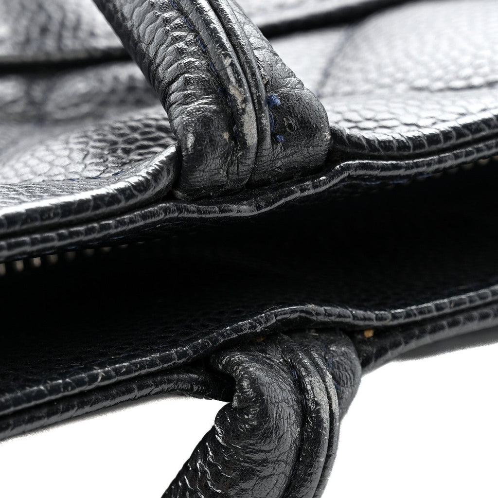 Chanel Caviar Quilted Medallion Tote Navy