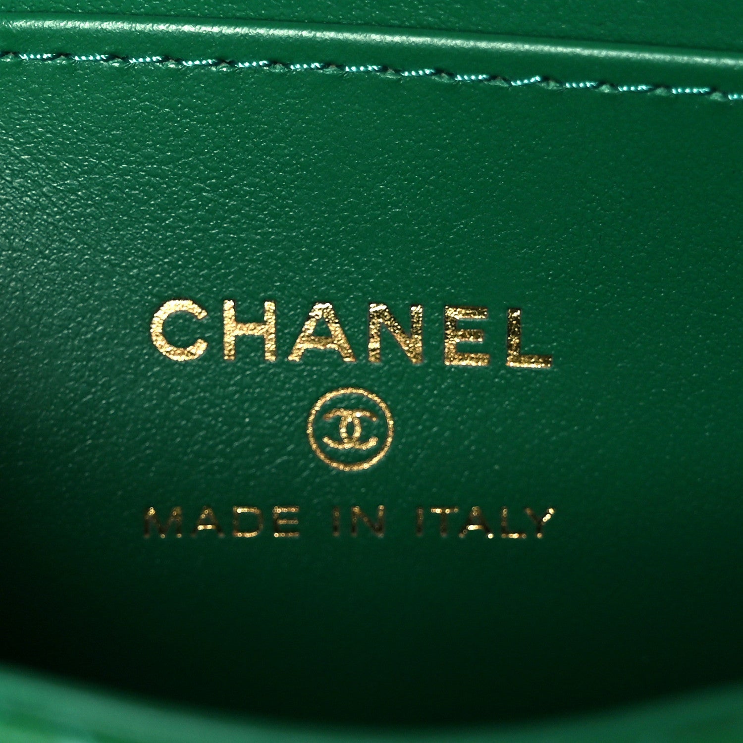 Chanel Shiny Aged Calfskin Quilted Mini Nano Kelly Shopper Green