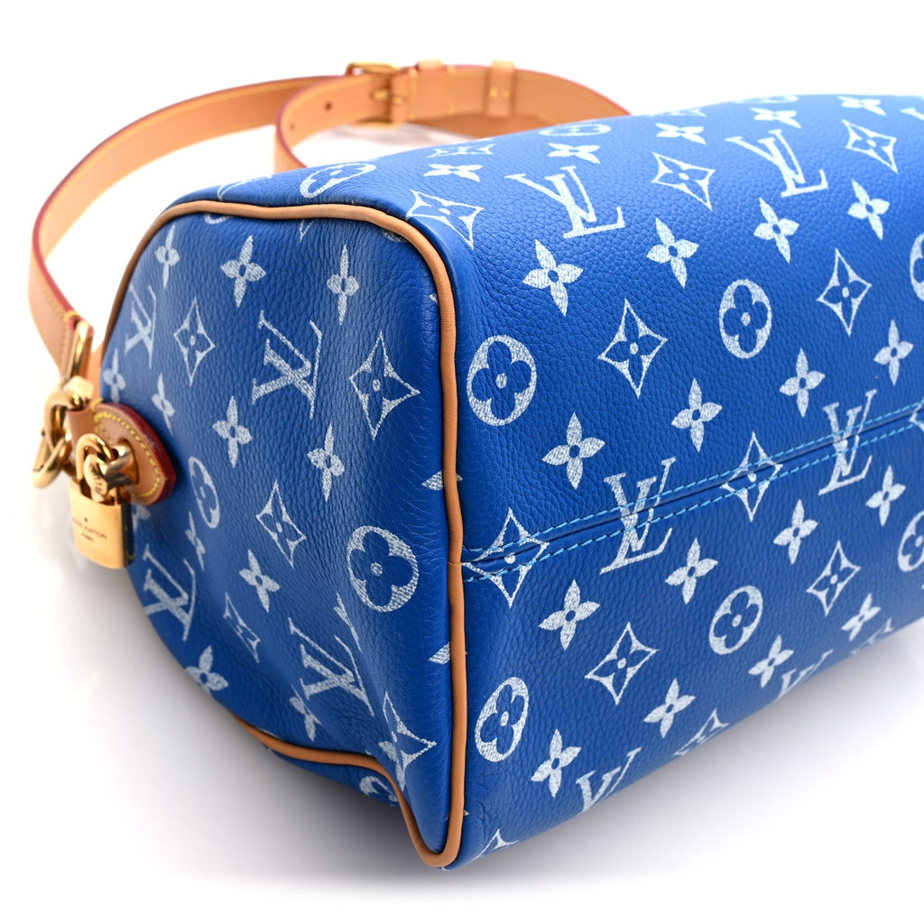 Louis Vuitton Calfskin Monogram Speedy P9 Bandouliere 25 Blue