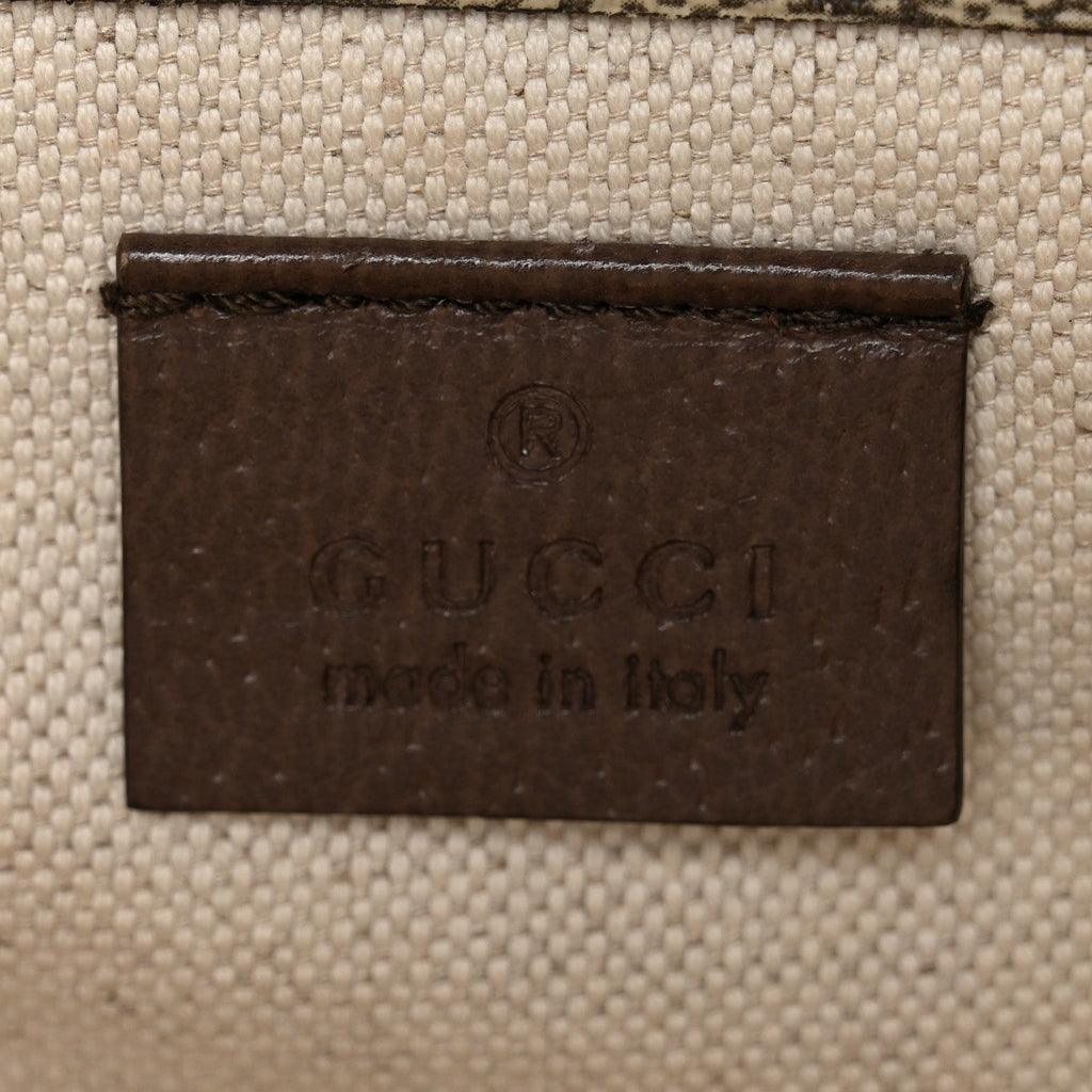 Gucci GG Supreme Monogram Web Small Neo Vintage Double Flap Messenger Bag Beige New Acero