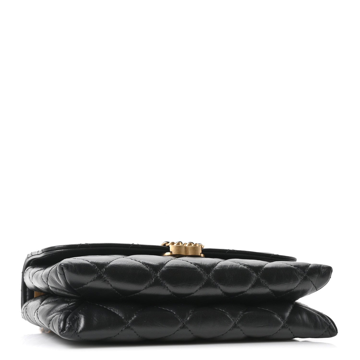 Chanel Lambskin Quilted Chanel 19 Chain Flap Wallet Black