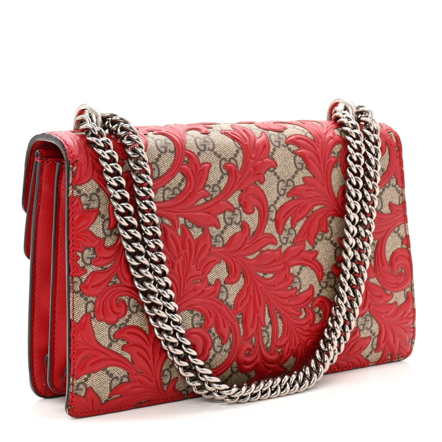 Gucci GG Supreme Monogram Arabesque Dionysus Shoulder Bag Hibiscus Red