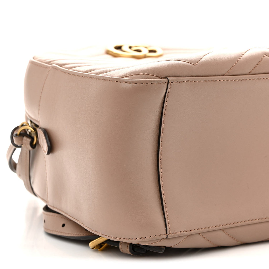 Gucci Calfskin Matelasse GG Marmont Backpack Porcelain Rose