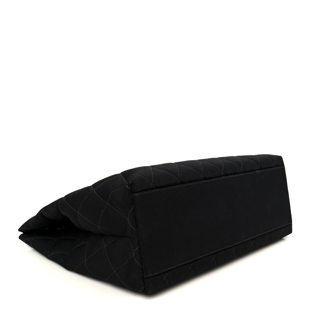 Chanel Grosgrain Quilted Shopper Tote Black