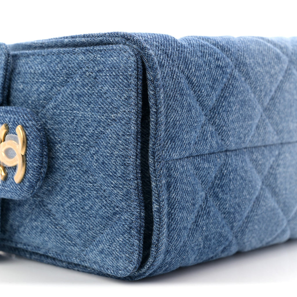 Chanel Washed Denim Quilted Mini Chanel 25 Handbag Blue