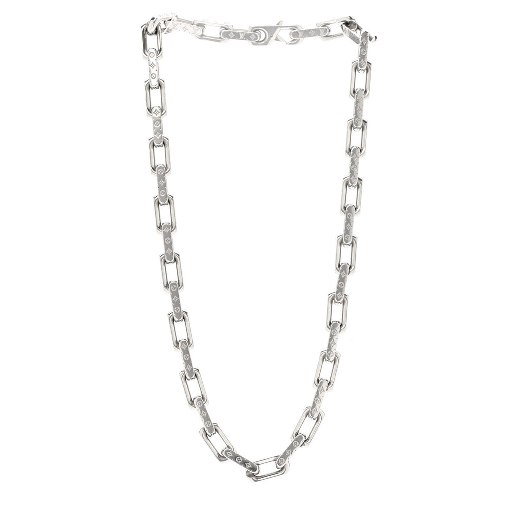 Louis Vuitton Monogram Chain Necklace Silver