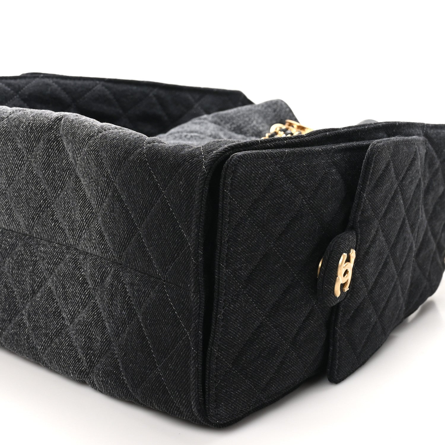Chanel Washed Denim Quilted Medium Chanel 25 Handbag Black