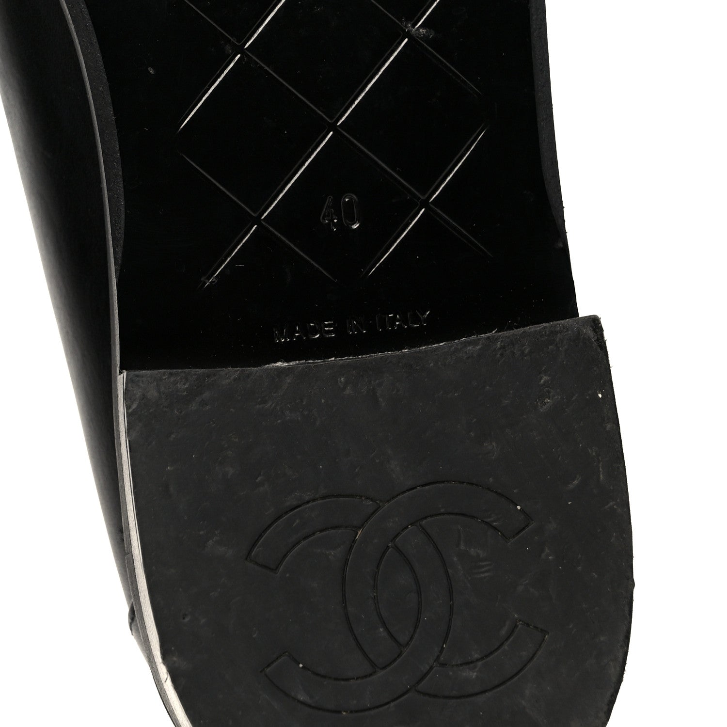 Calfskin CC Turnlock Moccasins 40 Black
