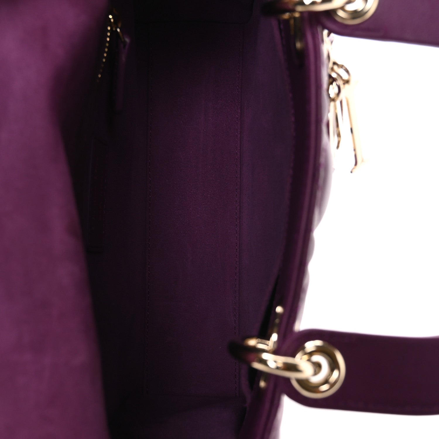 Christian Dior Lambskin Cannage Small My ABCDior Lady Dior Purple