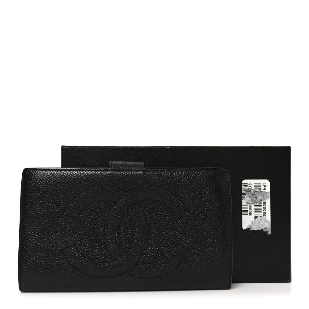 Caviar Timeless CC French Wallet Black