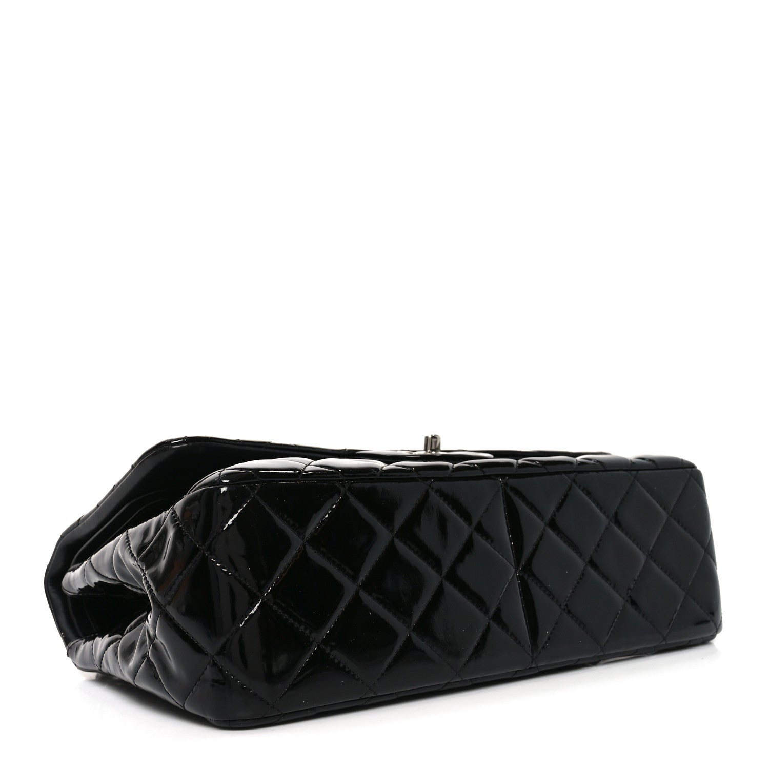 Chanel Patent Quilted Jumbo Double Flap Black