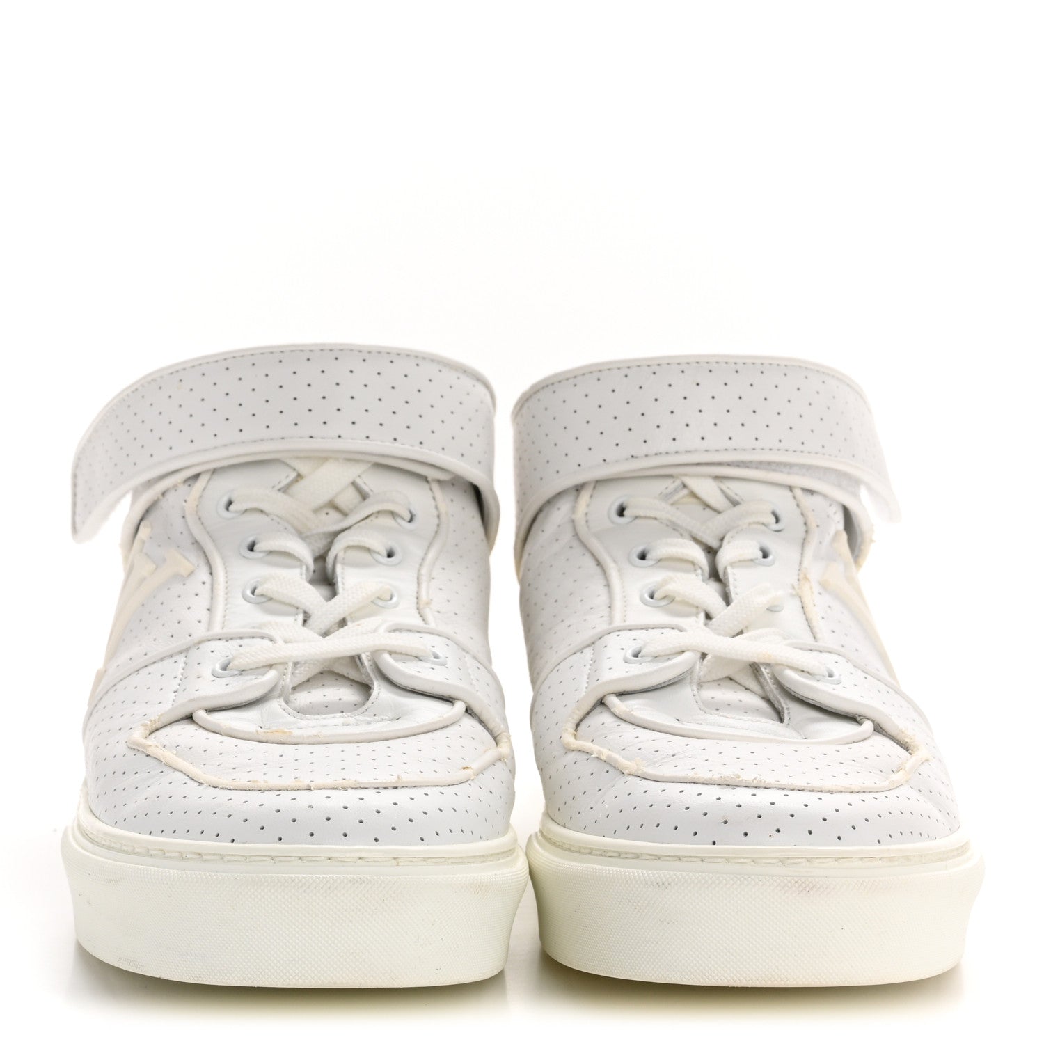 Louis Vuitton Calfskin Perforated Mens Acapulco Sneakers 8 White