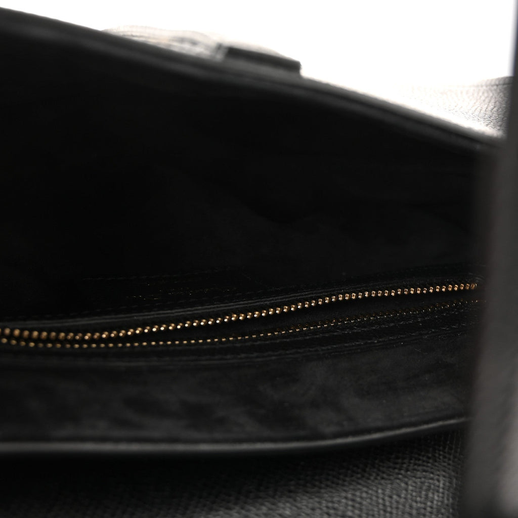 Christian Dior Grained Calfskin Saddle Bag With Strap Black
