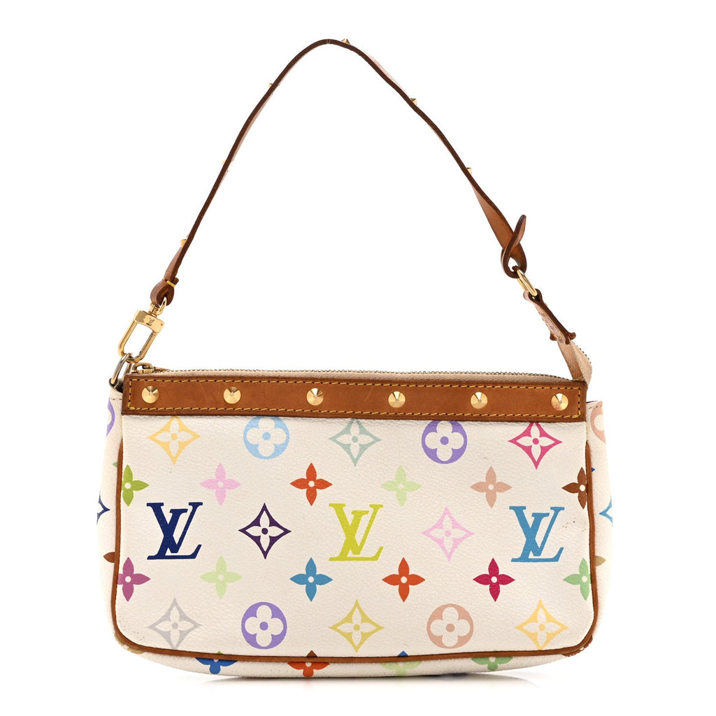 Louis Vuitton Monogram Multicolor Pochette Accessories White