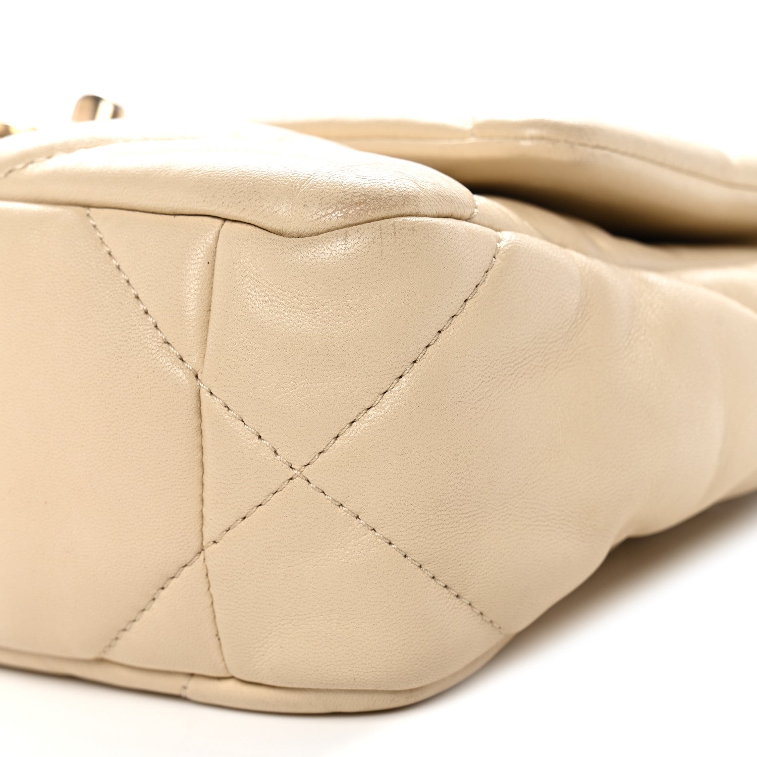 Chanel Lambskin Quilted Medium Chanel 19 Flap Light Beige