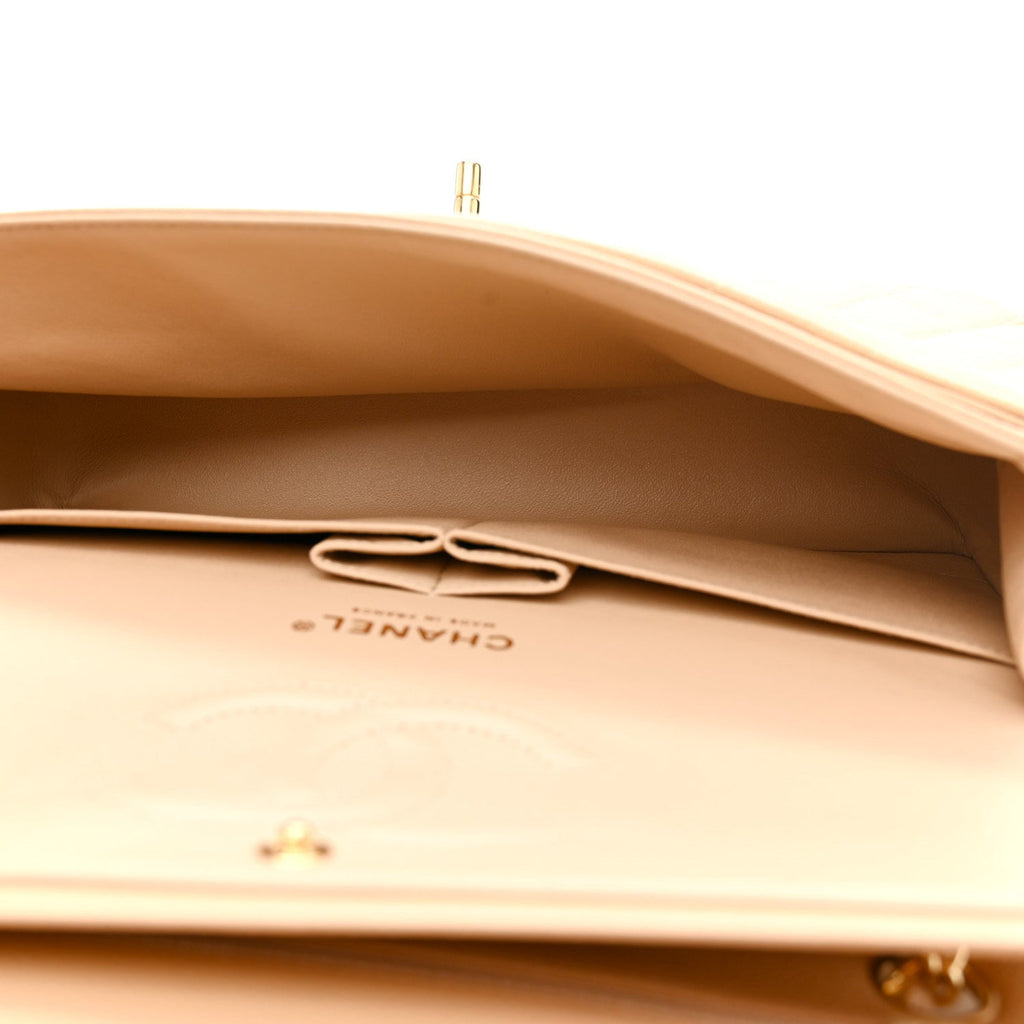 Chanel Caviar Quilted Medium Double Flap Beige