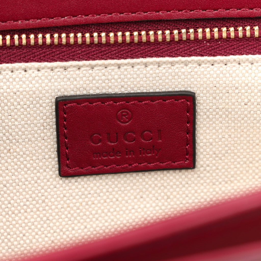 Gucci GG Supreme Monogram Horsebit 1955 Soft Small Shoulder Bag Beige Ebony Rosso Ancora