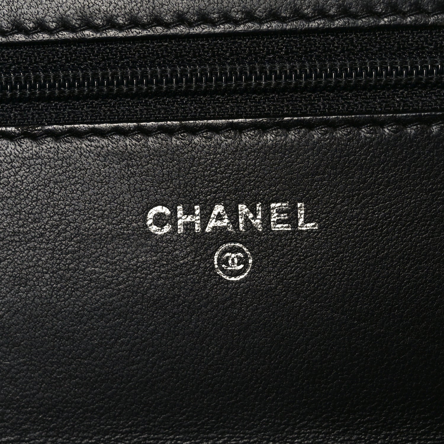 Chanel Lambskin Quilted Boy Wallet On Chain WOC Black