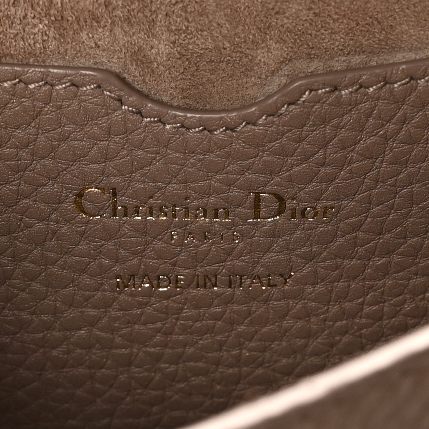 Christian Dior Grained Calfskin Medium Bobby Flap Warm Taupe